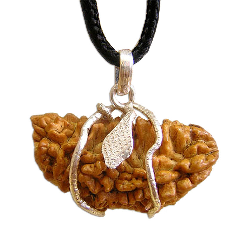 1 Mukhi Rudraksha Silver Snake Pendant | Indian Ek Mukhi Rudraksha Pendant