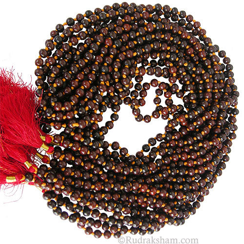  10mm Red Chandan Sandalwood Mala / Plain Round Smooth Rakta Chandan Beads Necklace - Wholesale Pack of 10 Mala Rosary for Wearing or Japa of mantra