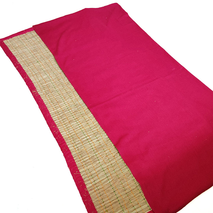 Kusha Mat - Puja / Pooja Asana - 6 Feet Kush Grass Meditation Mat | Darbha Grass Yoga Mat | Prayer Rug | Handmade Aasana Mat for Meditation | Natural Yoga Mat | Also available with Cover