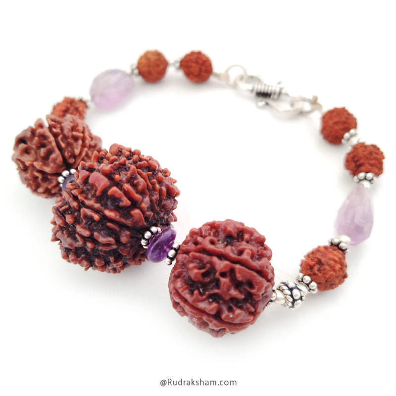  Capricorn Zodiac Sun Sign Bracelet |  Makar Rashi Bracelet | A Combination of 6 Mukhi Rudraksha