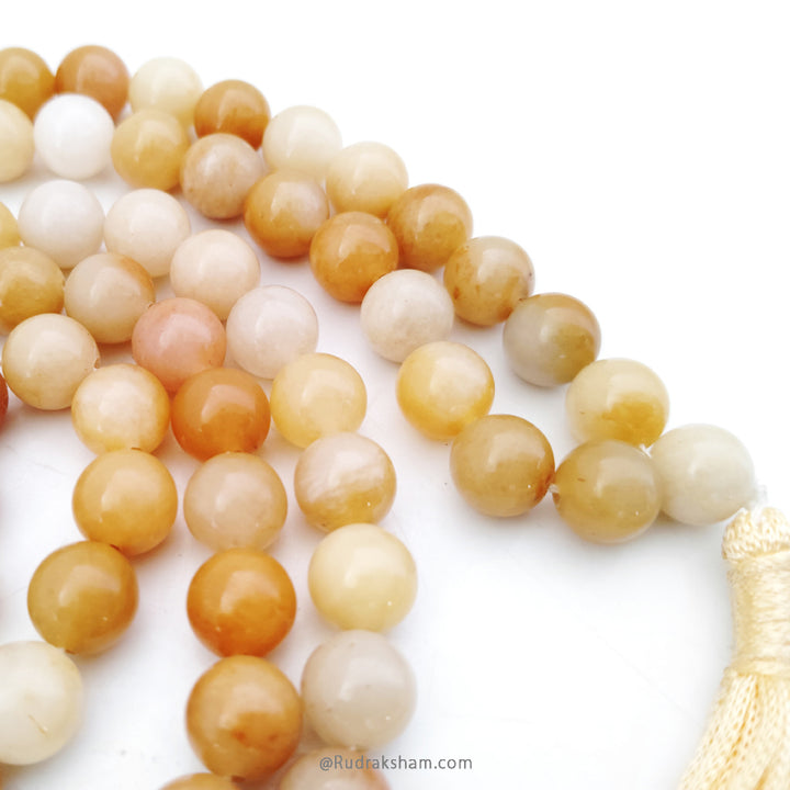 Yellow Aventurine Mala | 108 Beads Aventurine Gemstone Mala | Healing and Chakra Mala Rosary