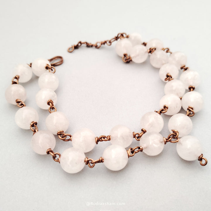 Rose Quartz Bracelet in Copper