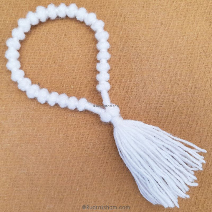 Wool Mala | Woolen mala | Ram wool mala | Handmade Knotted Light Weight Buddhist Wool Mala Rosary 27 Beads 7 - 8 mm | Wool Wrist mala | Wool Mala Bracelet