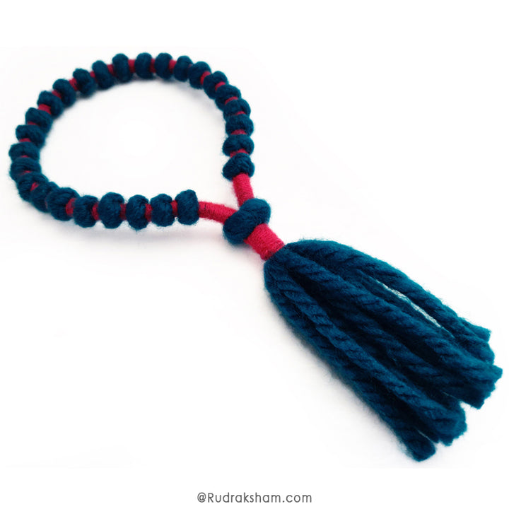 Wool Mala | Handmade Knotted Light Weight Wool Japa Mala Rosary 10 - 12 mm