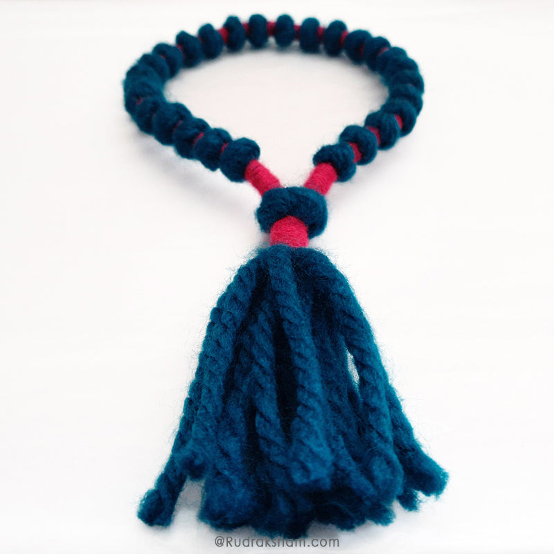Wool Mala | Handmade Knotted Light Weight Wool Japa Mala Rosary 10 - 12 mm