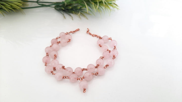 Rose Quartz Bracelet in Copper