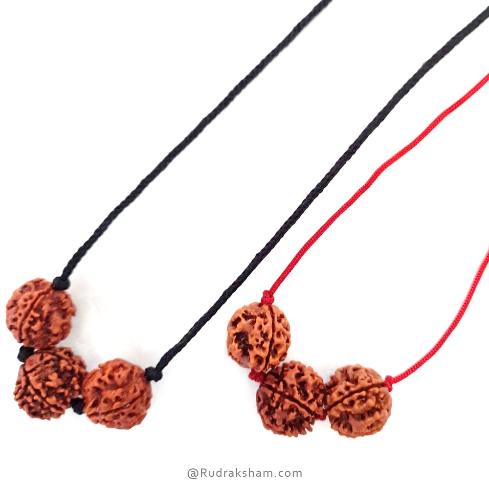 Education Necklace | Saraswati Thread Pendant | Ideal For Students | Combination of 6 Mukhi Rudraksha and 4 Mukhi Rudraksha