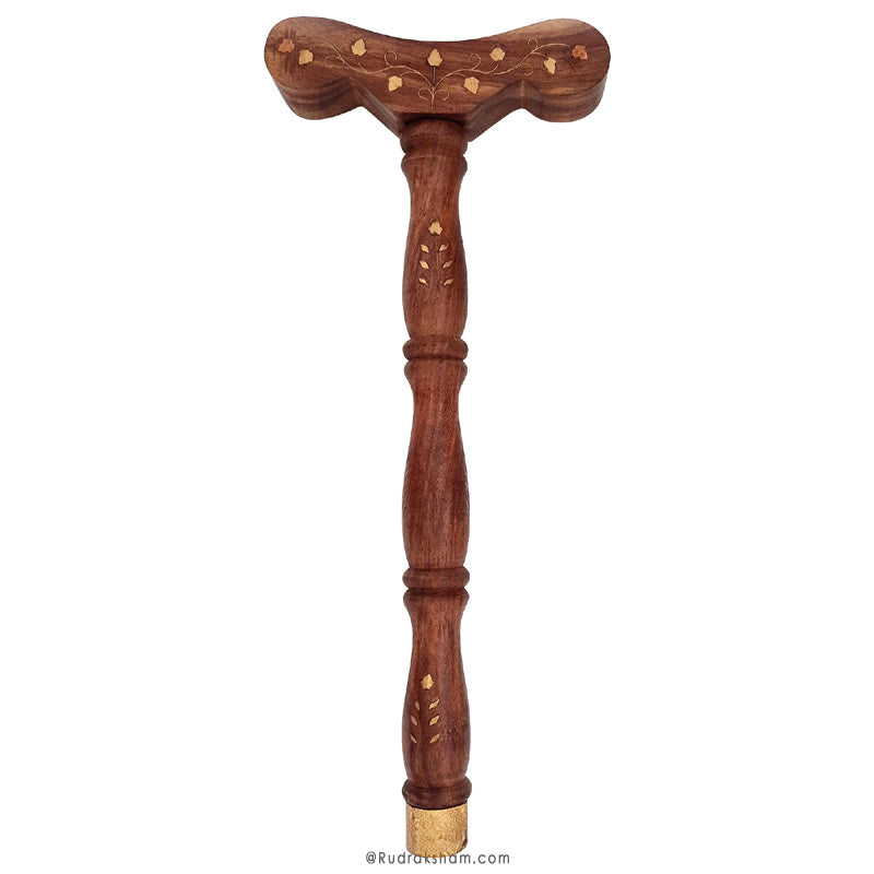  Traditional Meditation Stick | Wooden T Shaped Yoga Danda for Japa | Wooden Staff for Yoga Practice | Yoga Pole | Longde Staff