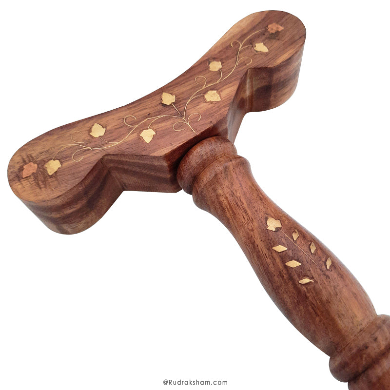 Yoga Danda with Brass Inlay Work