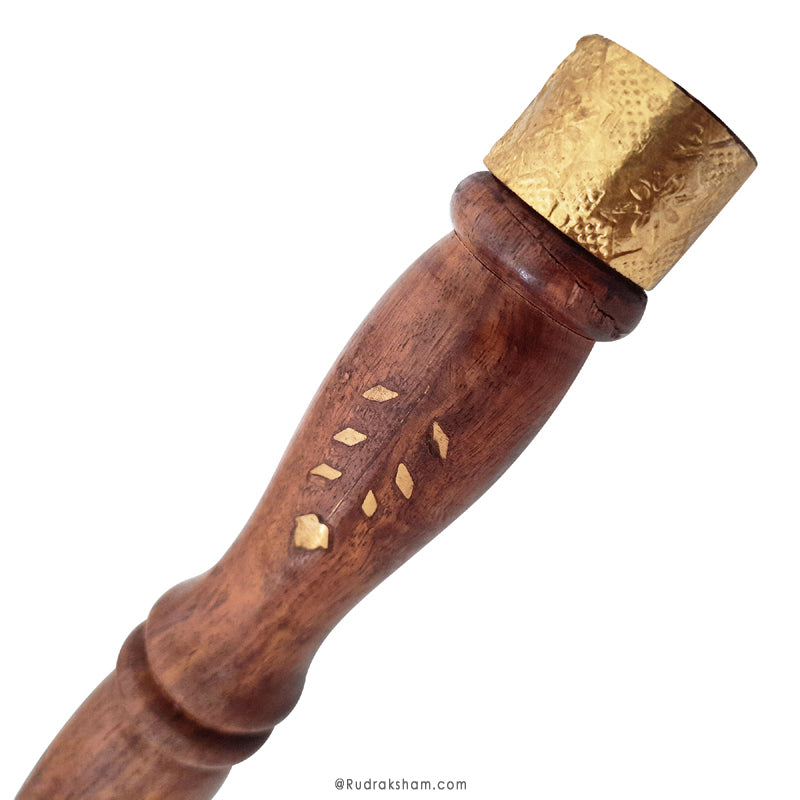 Yoga Danda with Brass Inlay Work