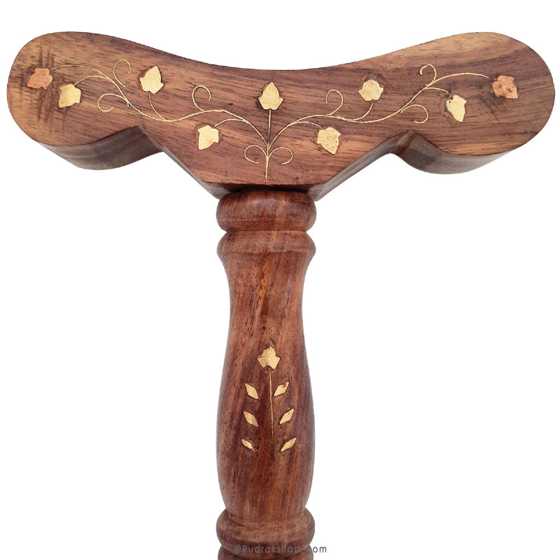  Traditional Meditation Stick | Wooden T Shaped Yoga Danda for Japa | Wooden Staff for Yoga Practice | Yoga Pole | Longde Staff