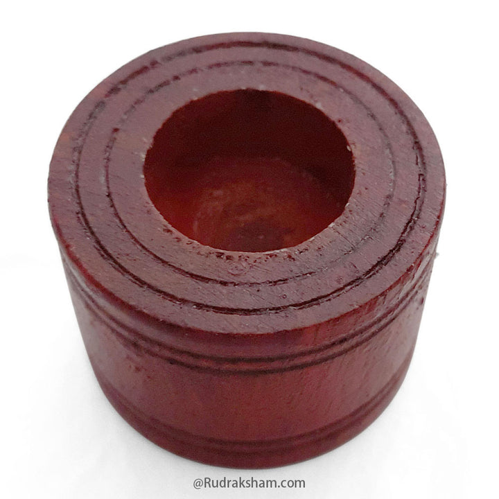 Narmdeshwar Shivling with Wooden Jalhari Base Red - 4