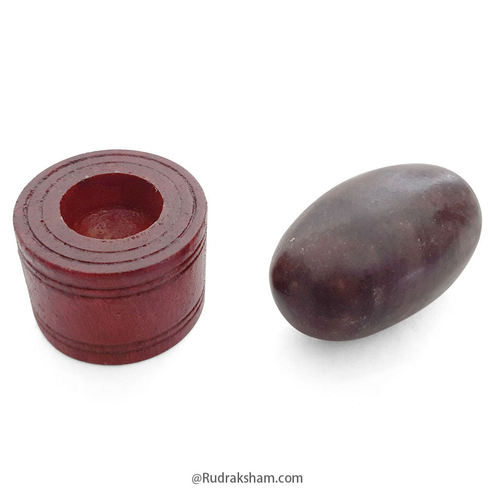 Narmdeshwar Shivling with Wooden Jalhari Base Red - 6