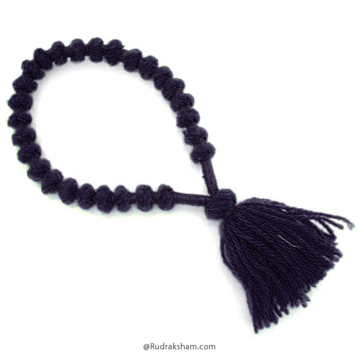 Wool Mala | Woolen mala | Ram wool mala | Handmade Knotted Light Weight Buddhist Wool Mala Rosary 27 Beads 7 - 8 mm | Wool Wrist mala | Wool Mala Bracelet