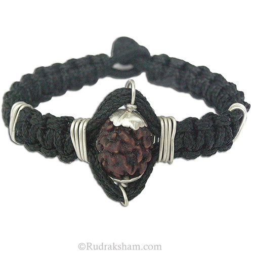2 Mukhi Rudraksha Wrist Band in Copper Caps | Indian Do Mukhi Wrist Bracelet | Unisex Wrist band for all Ages | Energised Two Mukhi wrist Band in Thread