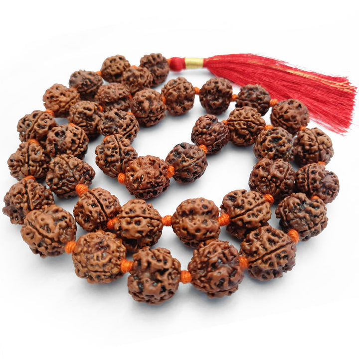 3 Mukhi Rudraksha Nepalese Mala in Thread | To Pacify planet MARS | Teen Mukhi Mala Rosary