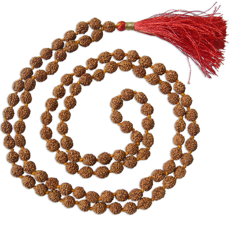 4 Mukhi Rudraksha Indonesian Beads Japa Mala | 108 Beads Java Four Mukhi Rudraksha Beads Mala Rosary | To Pacify Planet Mercury