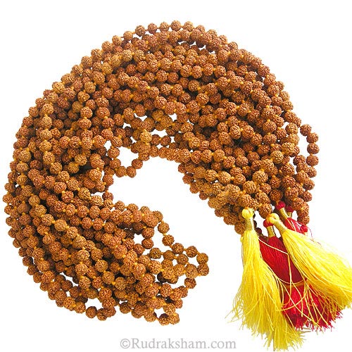  6.5mm Rudraksha Mala Rosary - Wholesale Pack of 10 Rudraksha Mala for Wearing or Japa of Mantra