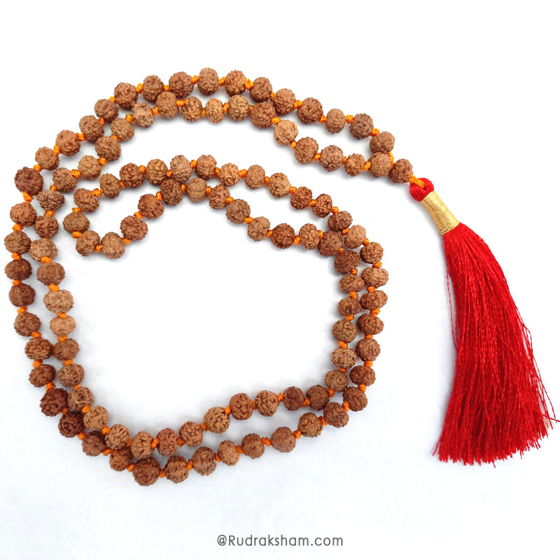 7 Mukhi Rudraksha Indonesian Beads Japa Mala Rosary | 108 Beads Java Seven Mukhi Rudraksha Mala Necklace | 7 Mukhi Mala Benefits