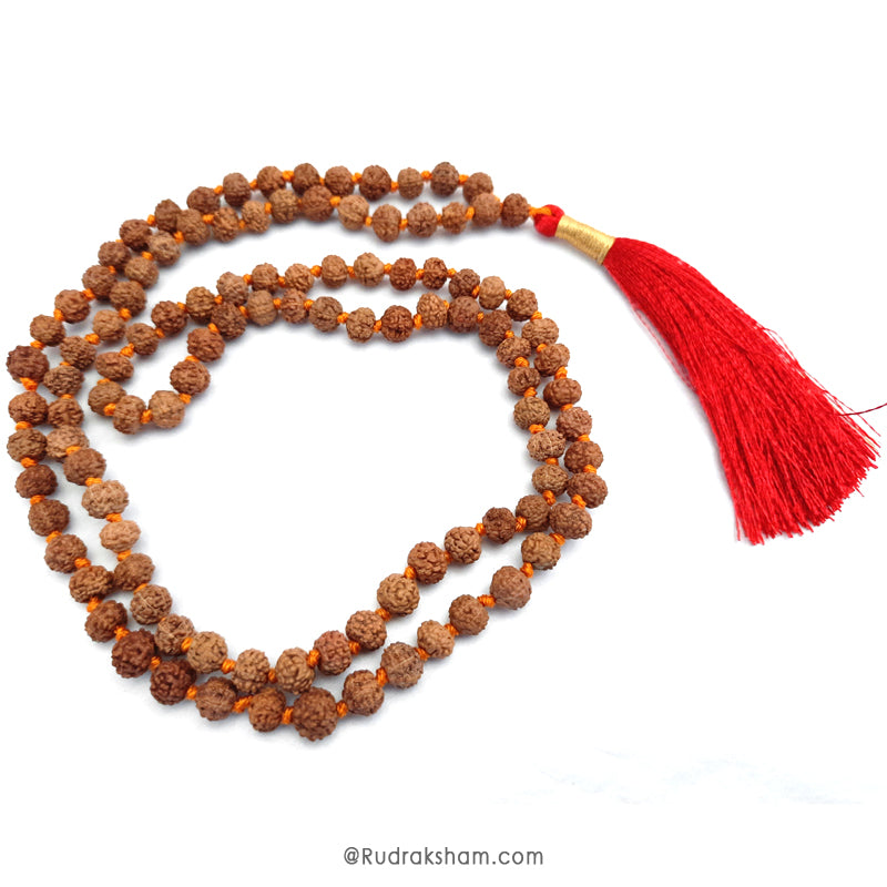 7 Mukhi Rudraksha Indonesian Beads Japa Mala Rosary | 108 Beads Java Seven Mukhi Rudraksha Mala Necklace | 7 Mukhi Mala Benefits