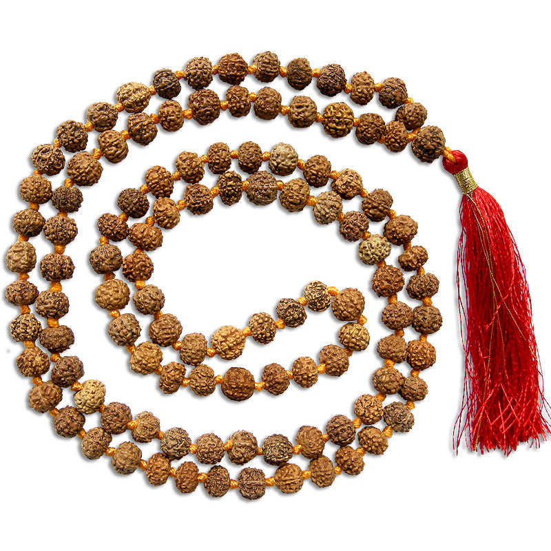 7 Mukhi Rudraksha Indonesian Beads Japa Mala Rosary | 108 Beads Java Seven Mukhi Rudraksha Mala Necklace | 7 Mukhi Mala Benefits
