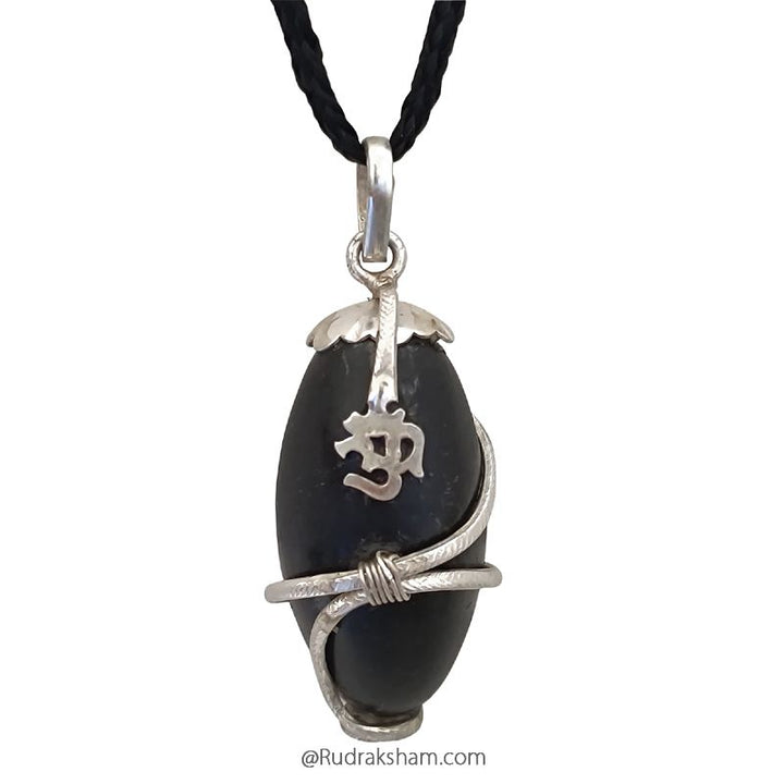 Narmadeshwar Lingam Om Pendant | Original Narmadeshwar Shivling Silver Pendant | Narmedashwer Shiva Lingam | Narmada Shivling