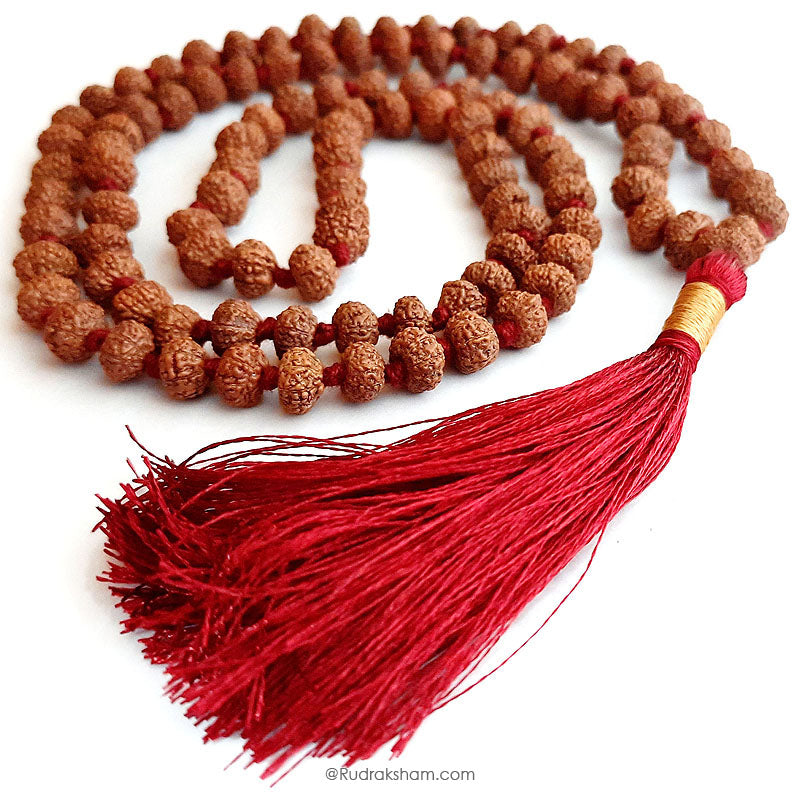 8 Mukhi Rudraksha Indonesian Beads Japa Mala | 108 Beads Java Eight Mukhi Rudraksha Beads Kantha Mala | Aath Mukhi Mala Rosary