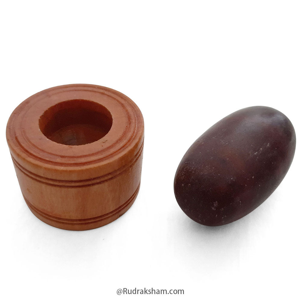 Narmdeshwar Shivling with Wooden Jalhari Base - 3