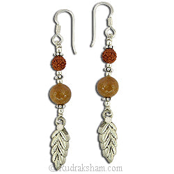 Agate and Rudraksha Earring
