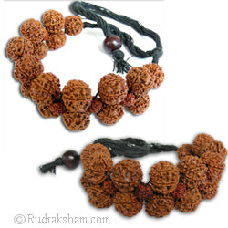 6 Mukhi Rudraksha Armlets - Pack of 2 | Six Mukhi Rudraksha Beads Thread Armlets | 6 Mukhi Nepal Beads Arm Bracelets | Six faced Rudraksha Meditation Arm Bracelets