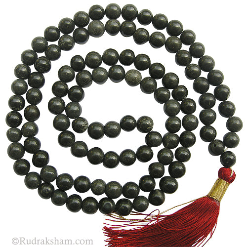 7.50 mm Natural Black Agate - Hakik Mala | Original Black Agate ( Hakik ) Stone Necklace with Tassel