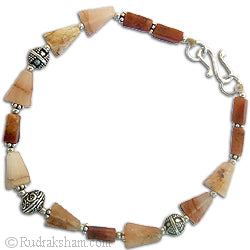 Orange and Brown Stone Bracelet