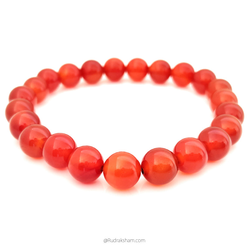 Carnelian Gemstone Bracelet In Elastic