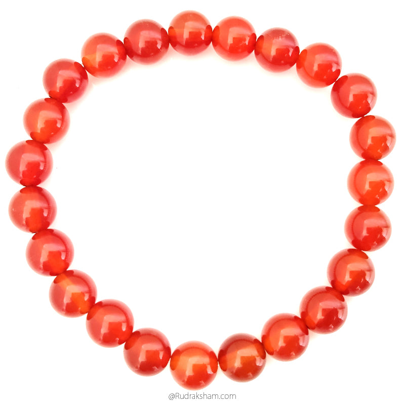 Carnelian Gemstone Bracelet In Elastic