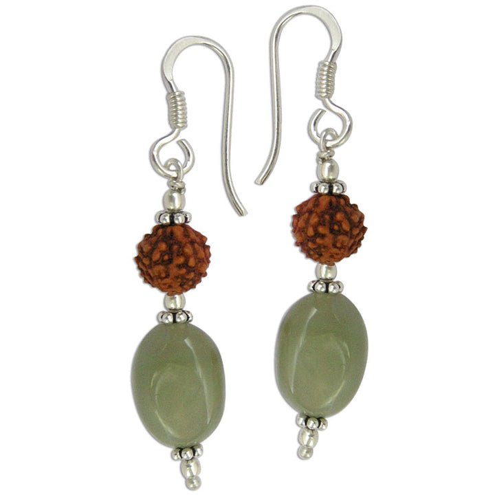 Cats Eye and Rudraksha Earring
