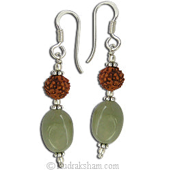  Cats Eye and Rudraksha Earring