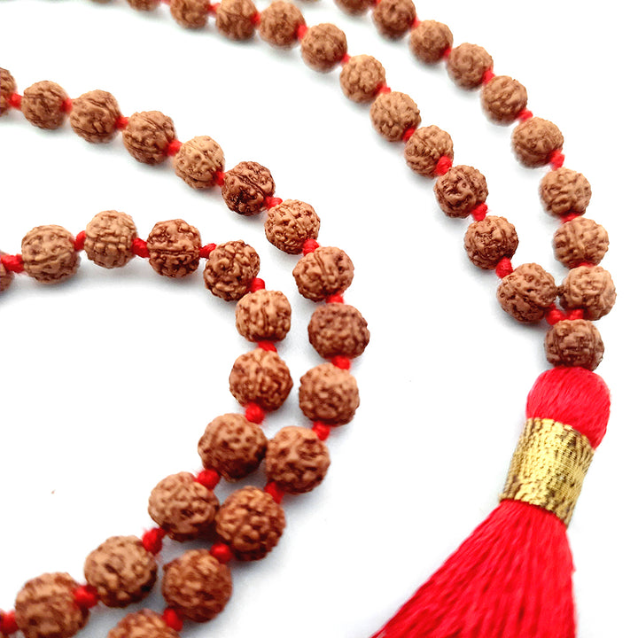 5.0mm Pathri Chikna Beads Rudraksha Japa Mala Rosary | Rudraksha Pathri Mala | Indonesian Beads Mala