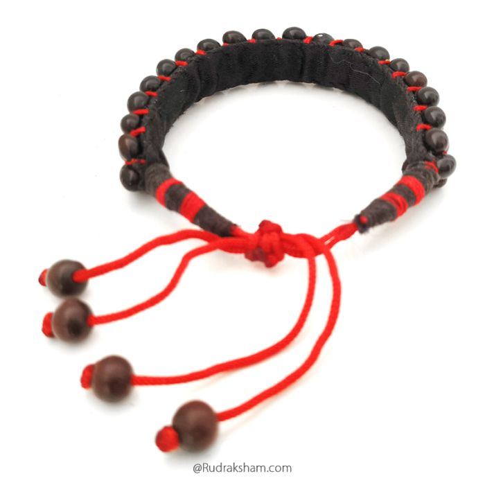 Black Chirmi Beads Wrist Band, Energised Chirmi Seeds Mala Bracelet, Original Black Chirmi beads Bracelet, Kaali Gunja to remove Black magic and evil, bring Good Luck & Wealth