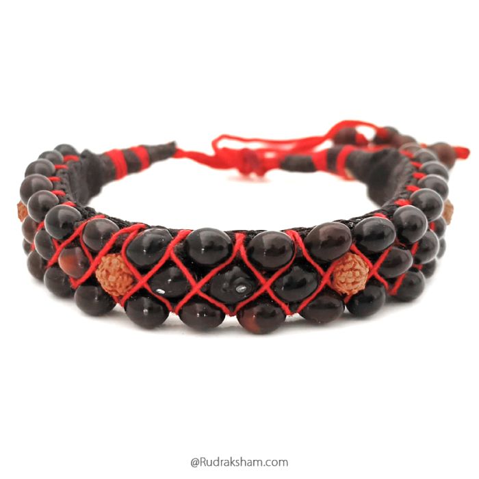 Black Chirmi Beads Wrist Band, Energised Chirmi Seeds Mala Bracelet, Original Black Chirmi beads Bracelet, Kaali Gunja to remove Black magic and evil, bring Good Luck & Wealth