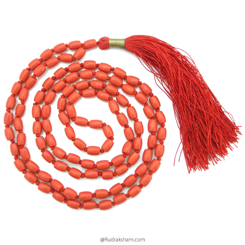  Coral Mala - Drum Shaped