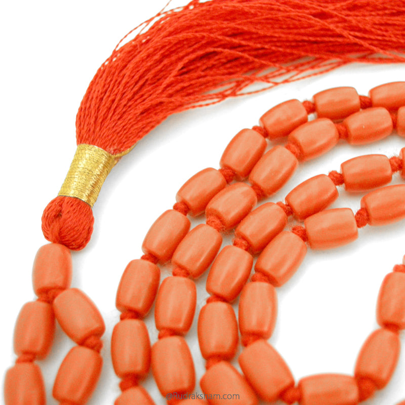  Coral Mala - Drum Shaped