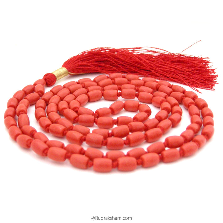  Coral Mala - Drum Shaped