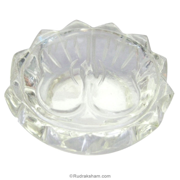 Sphatik / Crystal / Quartz Charan Paduka, Lakshmi Charan, Khadau for Temple Pooja