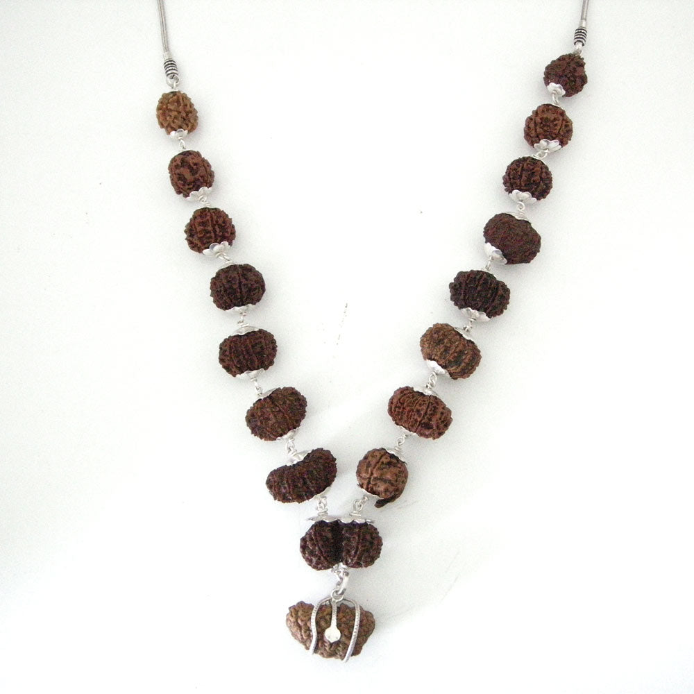 1 to 14 Mukhi Energized Collector Rudraksha Kantha Mala With Gauri Shankar and Ganesh Bead | Configuration - 2