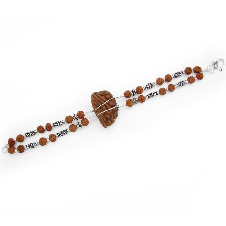  1 Mukhi / Ek Mukhi 2 Line Bracelet with Silver accessories