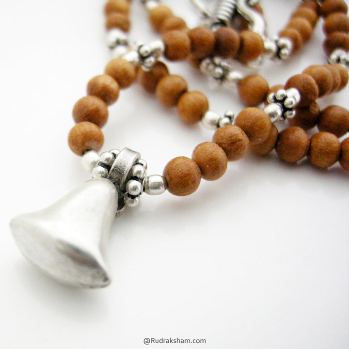  3mm White Sandalwood Silver Necklace