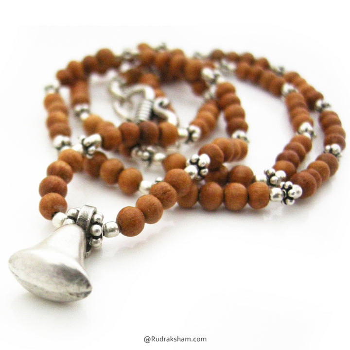  3mm White Sandalwood Silver Necklace