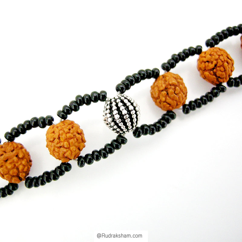  Rudraksha Bracelet with Seed Beads