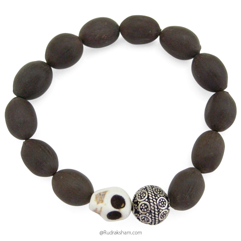  Designer Silver ball in Stretchable elastic 