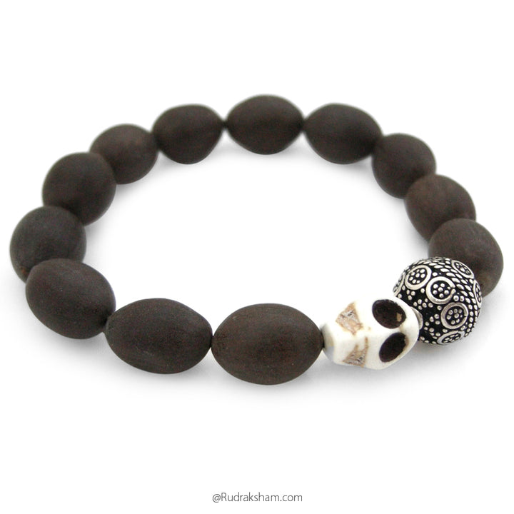 Lotus Seed Bead Bracelet with Narmund Bead | Kamal Gatta & Black Eye Mund Bead Bracelet